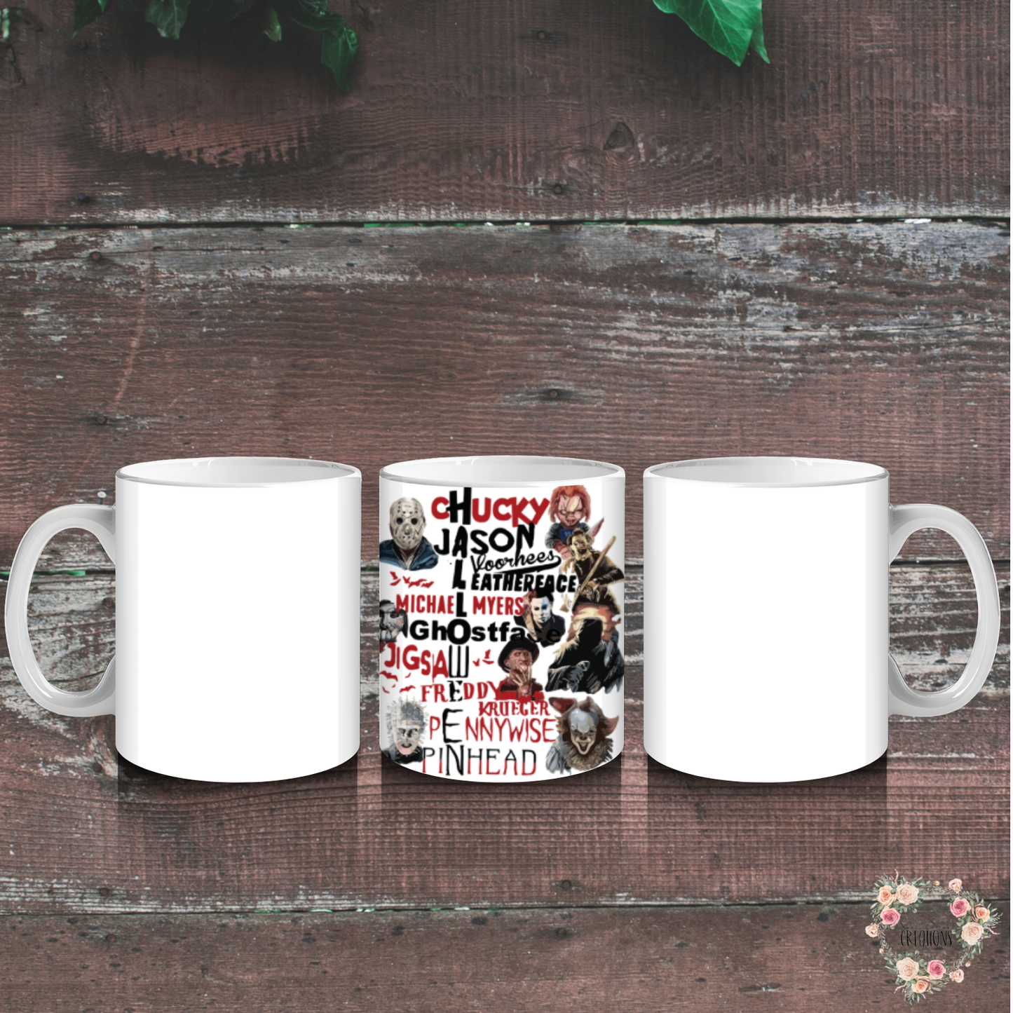 Halloween Horror Characters Tumbler | Scary Movie Cup for Horror Fans