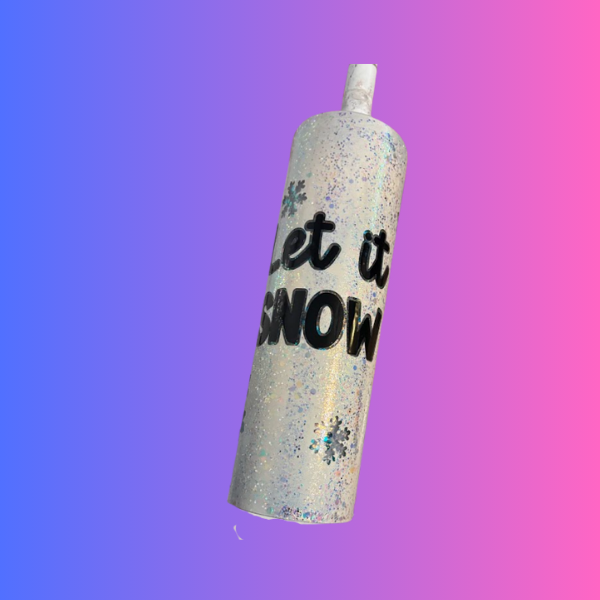 Let It Snow Snowglobe Tumbler – 20oz Winter Glitter Cup | Peak-a-Boo Snowflake Christmas Gift