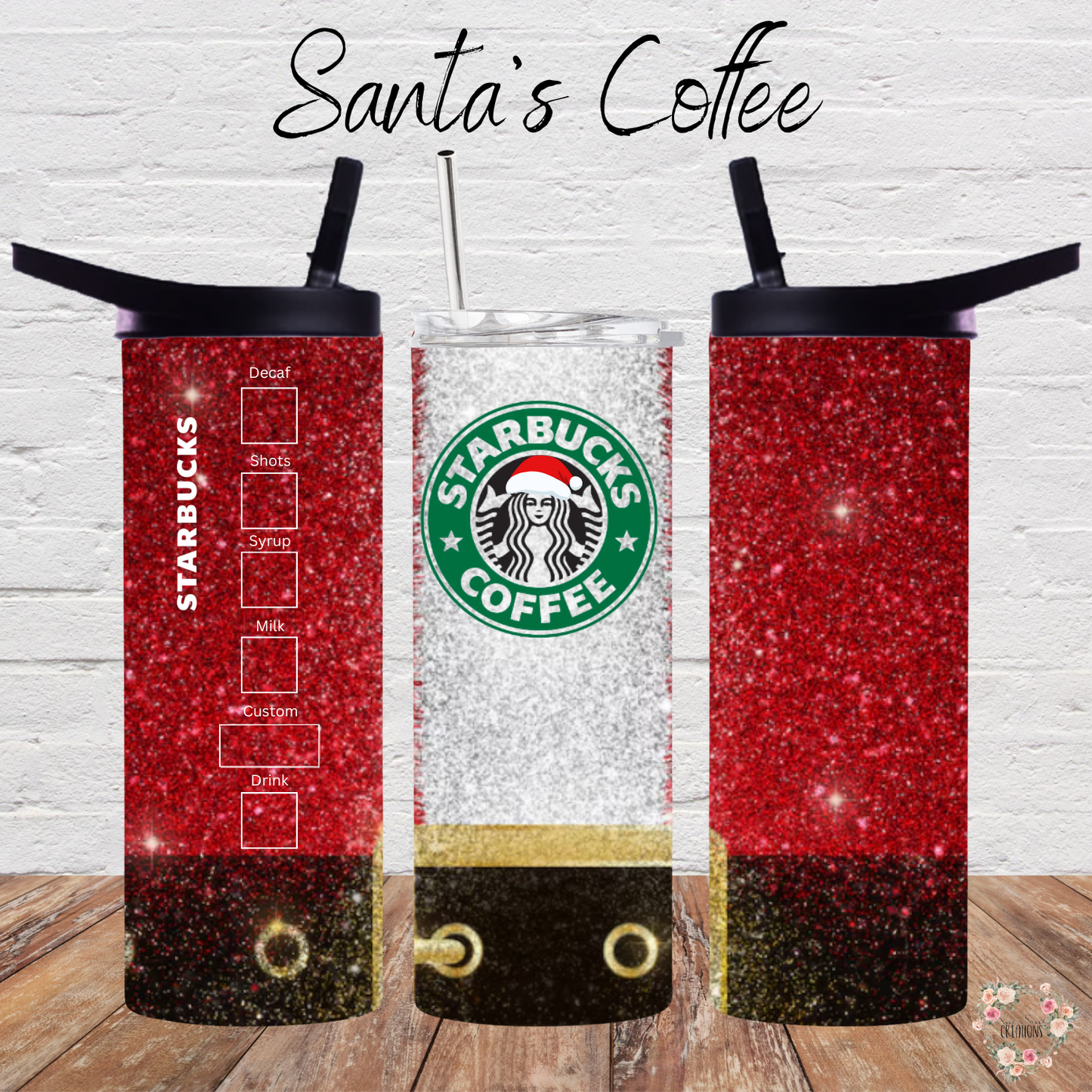 Santa’s Coffee Tumbler | Christmas Coffee Style Cup