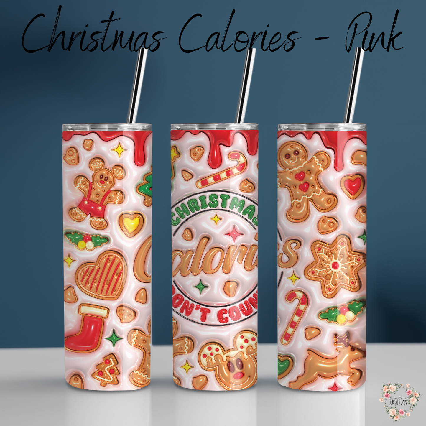 Christmas Calories Tumbler | Holiday 20oz Cup Collection