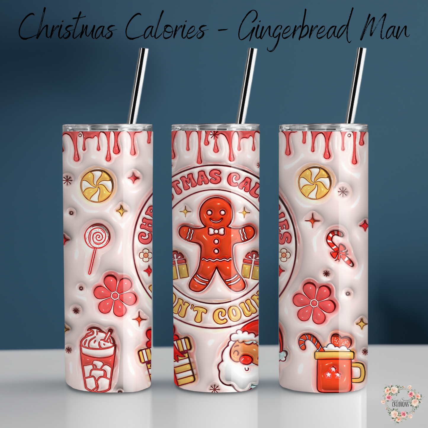 Christmas Calories Tumbler | Holiday 20oz Cup Collection