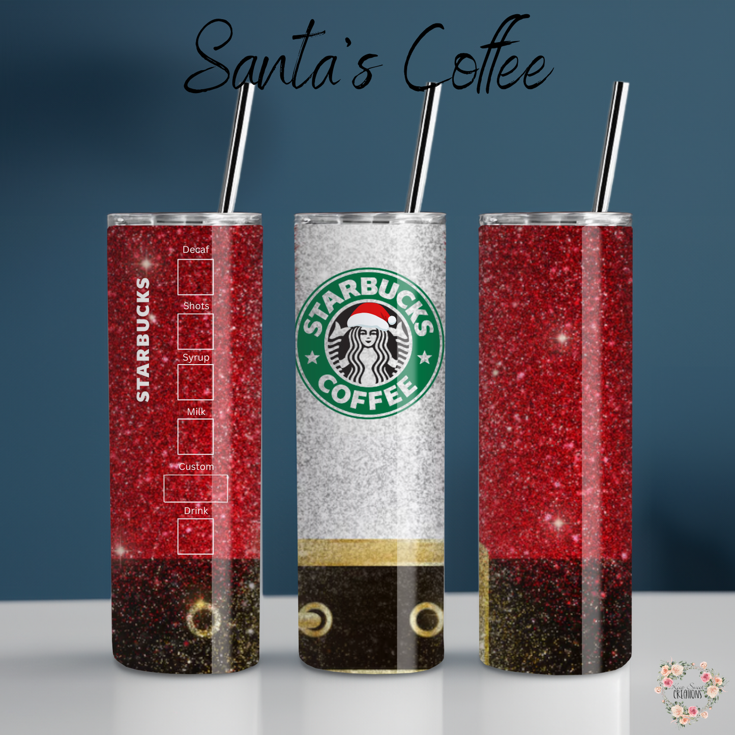 Santa’s Coffee Tumbler | Christmas Coffee Style Cup