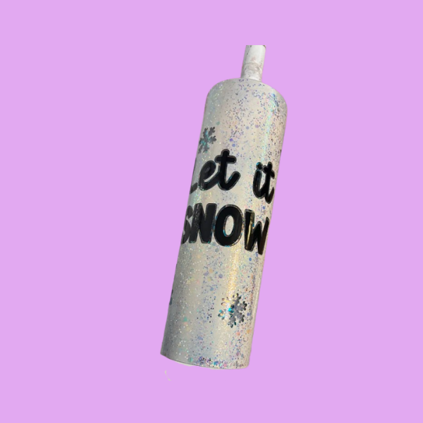 Let It Snow Snowglobe Tumbler – 20oz Winter Glitter Cup | Peak-a-Boo Snowflake Christmas Gift