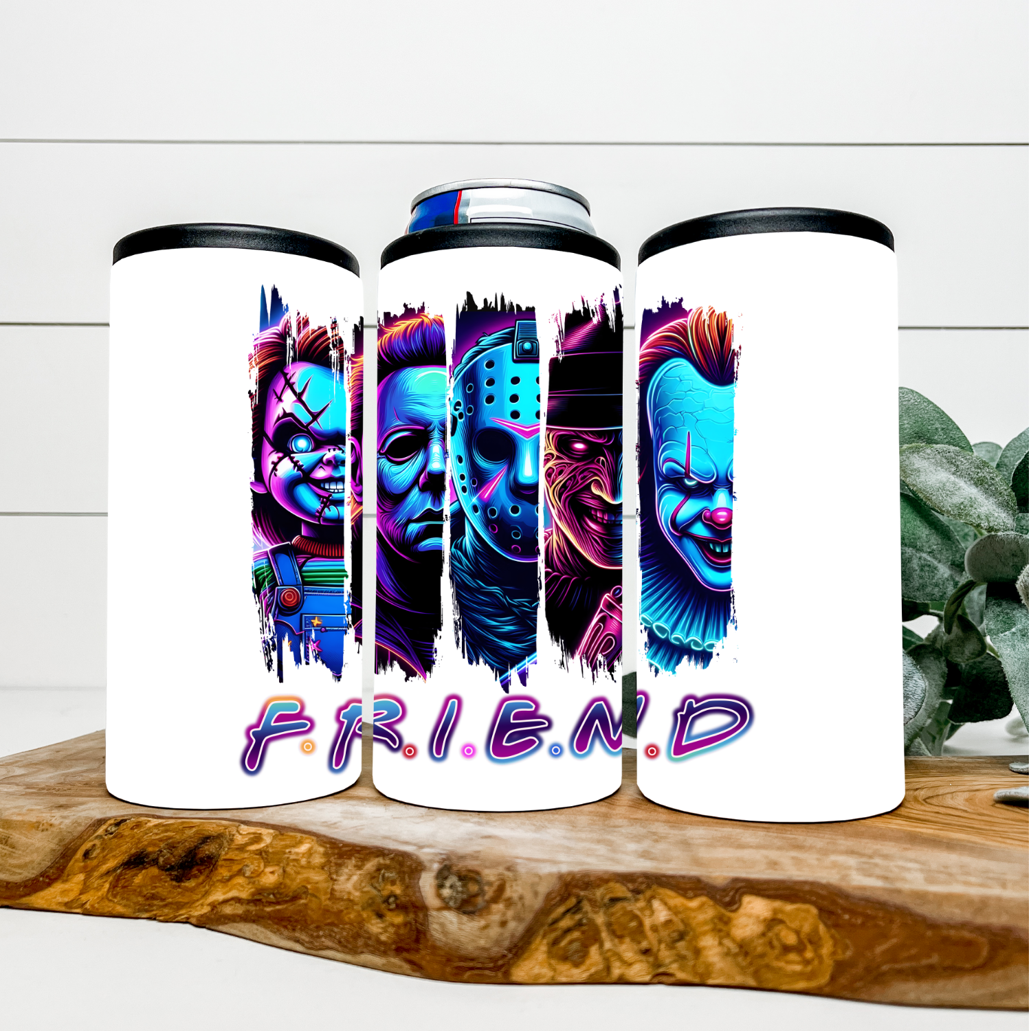NEON HORROR F.R.I.E.N.D.S. Tumbler – Killer Horror Icons Drinkware
