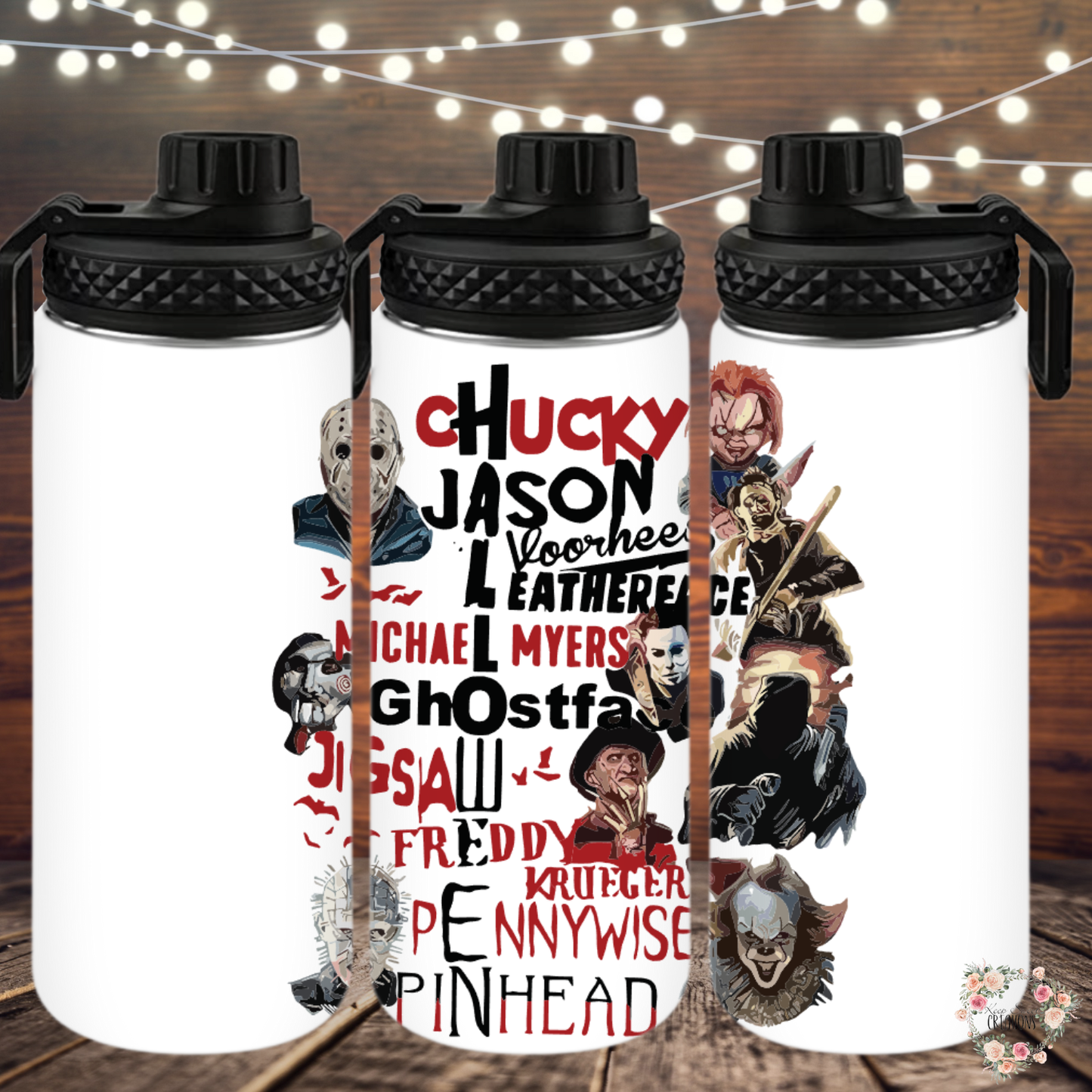 Halloween Horror Characters Tumbler | Scary Movie Cup for Horror Fans