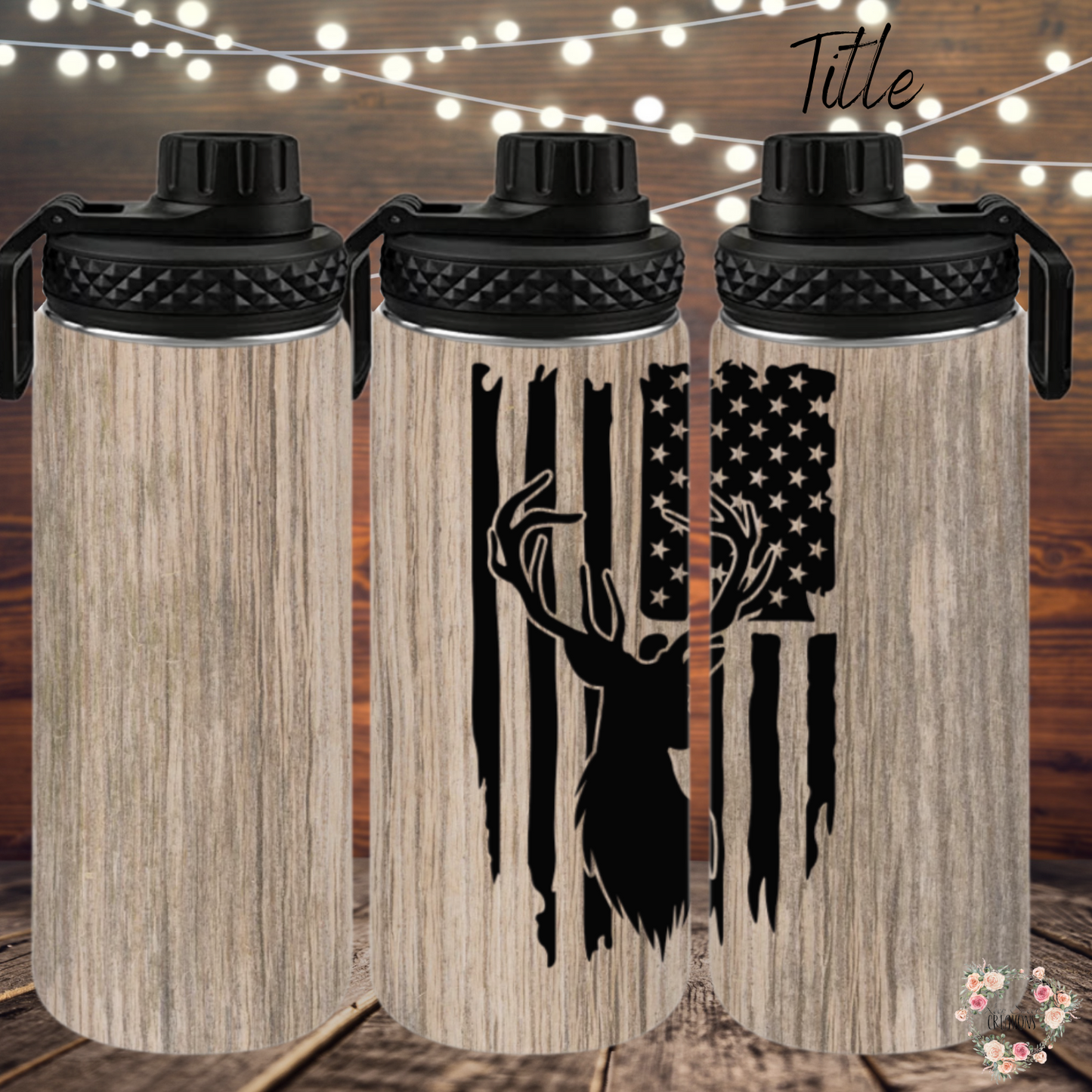 Woodgrain Deer Tumbler – Rustic Insulated Cup | Hunting & Cabin Gift