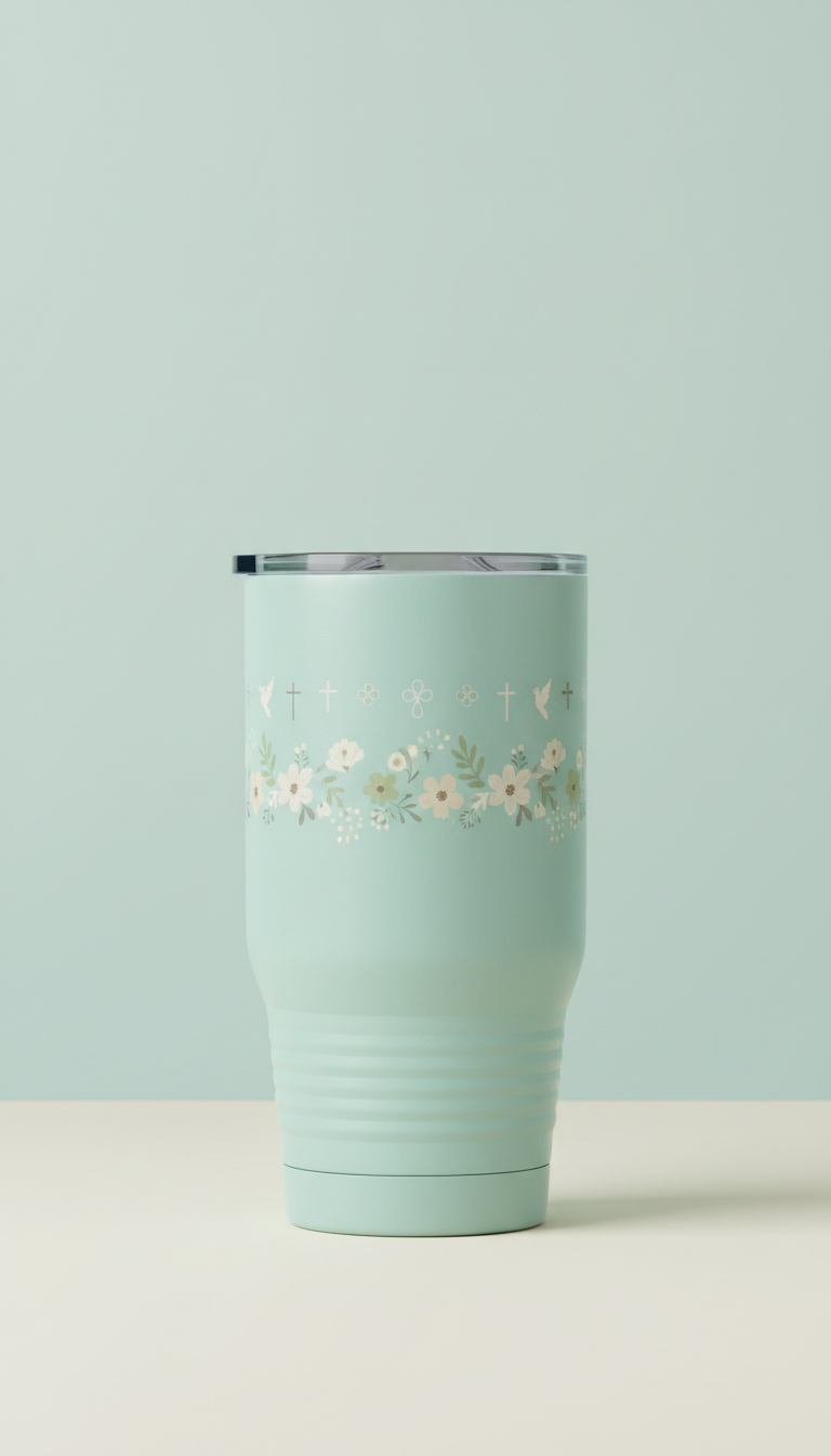 Rejoice Always Pale Turquoise Tumbler