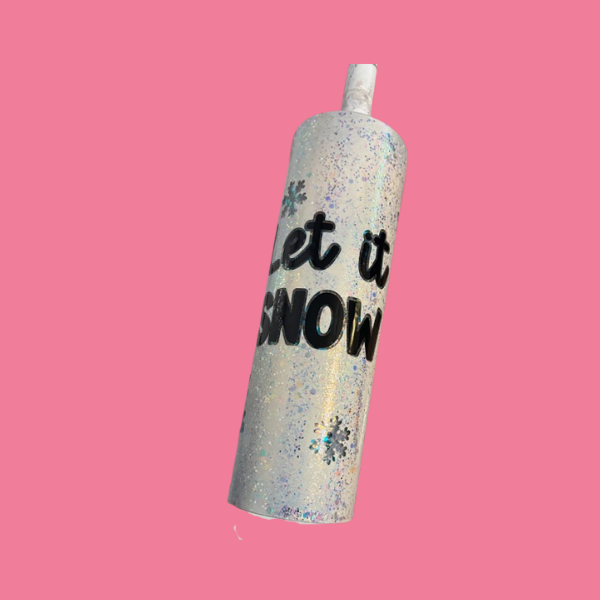Let It Snow Snowglobe Tumbler – 20oz Winter Glitter Cup | Peak-a-Boo Snowflake Christmas Gift