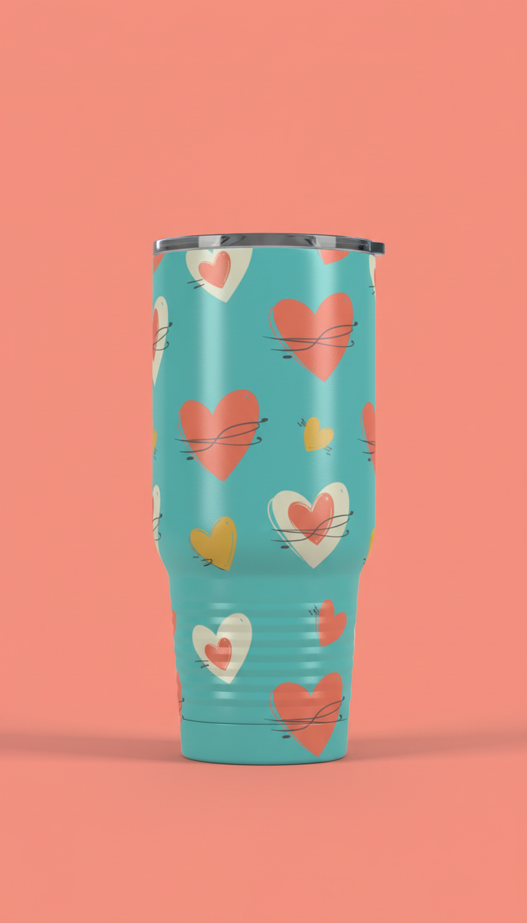 Turquoise Heart Scripture Tumbler