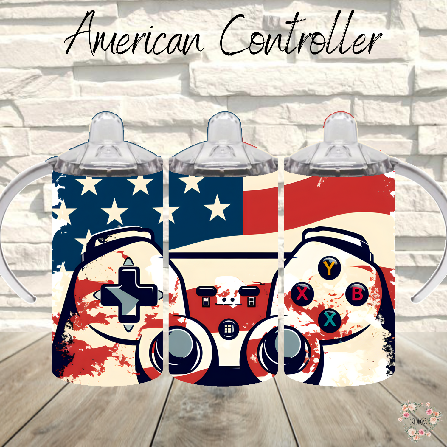 Gaming Controller Tumbler – American Flag Gamer Cup | Patriotic Drinkware
