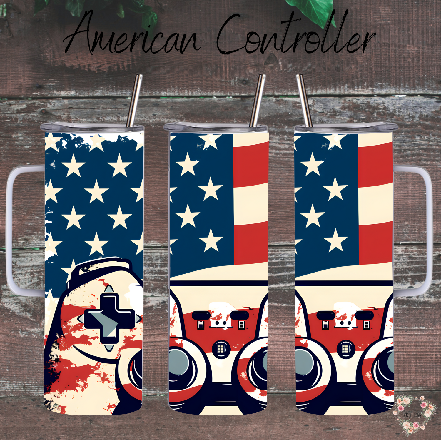 Gaming Controller Tumbler – American Flag Gamer Cup | Patriotic Drinkware
