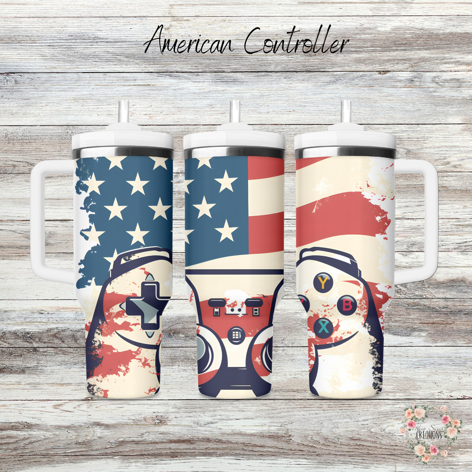 "American Independence Tumbler – Patriotic Gamer Design"
Celebrate freedom in style with this patriotic tumbler featuring a red, white, and blue gnome holding a video game controller against an American flag backdrop. Available in multiple sizes (20oz, 30oz, 32oz, 40oz) and styles, including water bottles. Perfect for gamers and patriots alike!