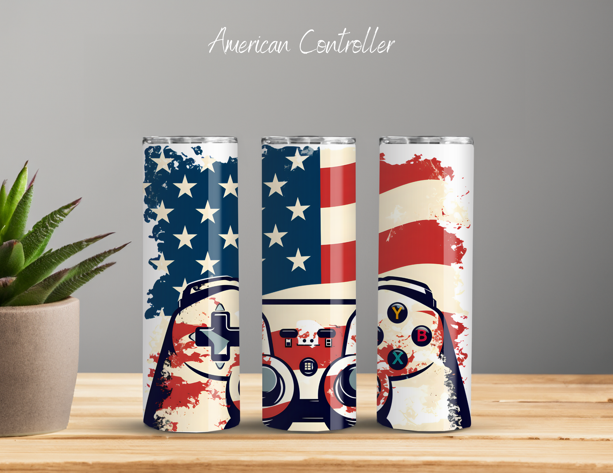 "American Independence Tumbler – Patriotic Gamer Design"
Celebrate freedom in style with this patriotic tumbler featuring a red, white, and blue gnome holding a video game controller against an American flag backdrop. Available in multiple sizes (20oz, 30oz, 32oz, 40oz) and styles, including water bottles. Perfect for gamers and patriots alike!