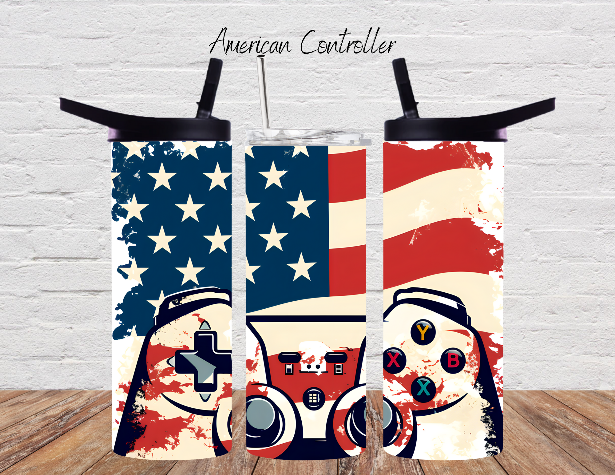 "American Independence Tumbler – Patriotic Gamer Design"
Celebrate freedom in style with this patriotic tumbler featuring a red, white, and blue gnome holding a video game controller against an American flag backdrop. Available in multiple sizes (20oz, 30oz, 32oz, 40oz) and styles, including water bottles. Perfect for gamers and patriots alike!