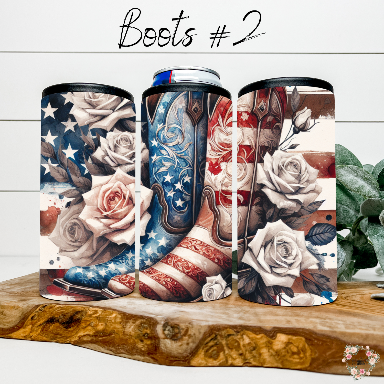 Patriotic Cowboy Boot Tumbler – American Flag Western Design (Cowboy Boots #2)