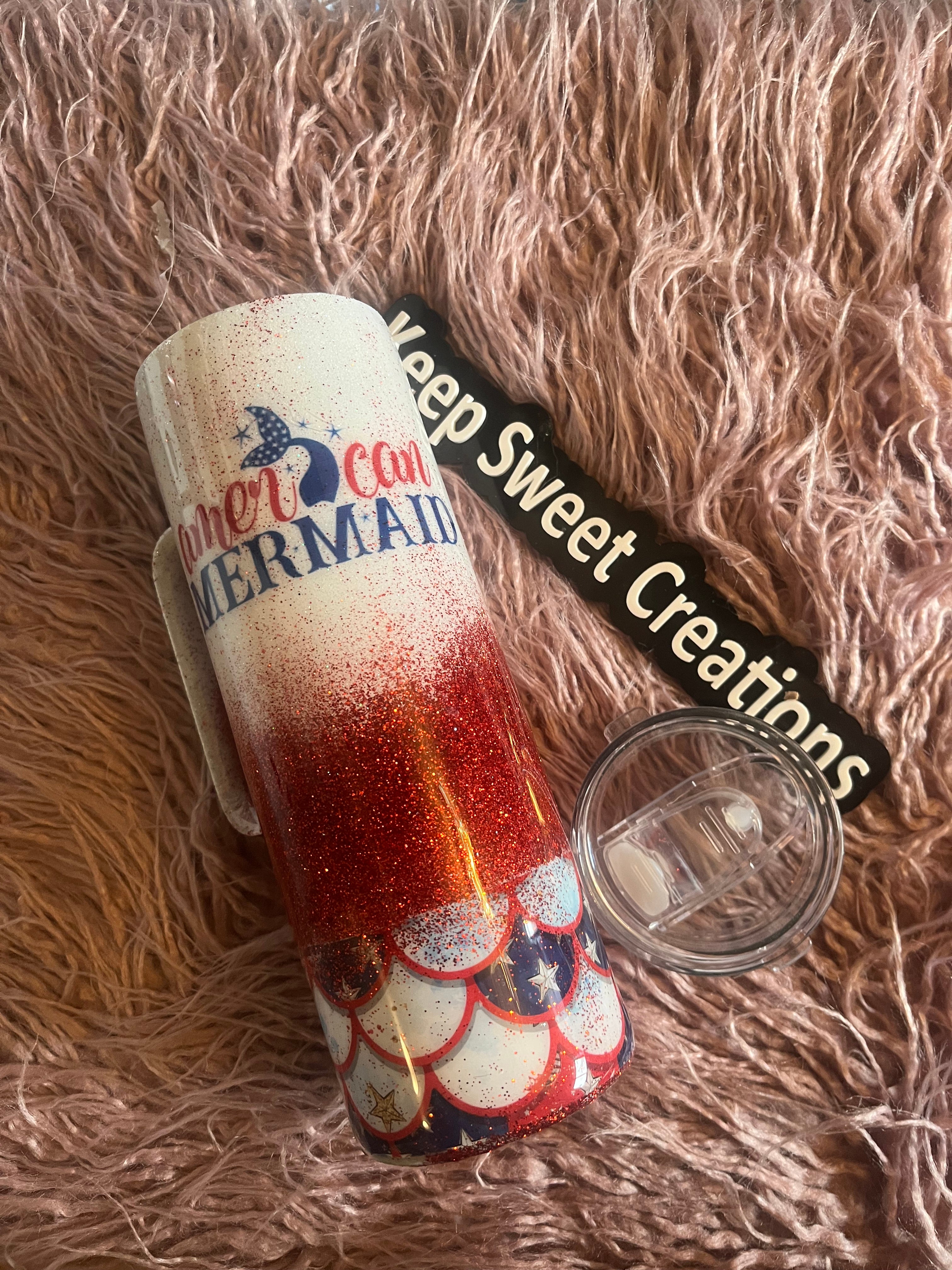 American Mermaid Tumbler | 20 oz Skinny w/ handle