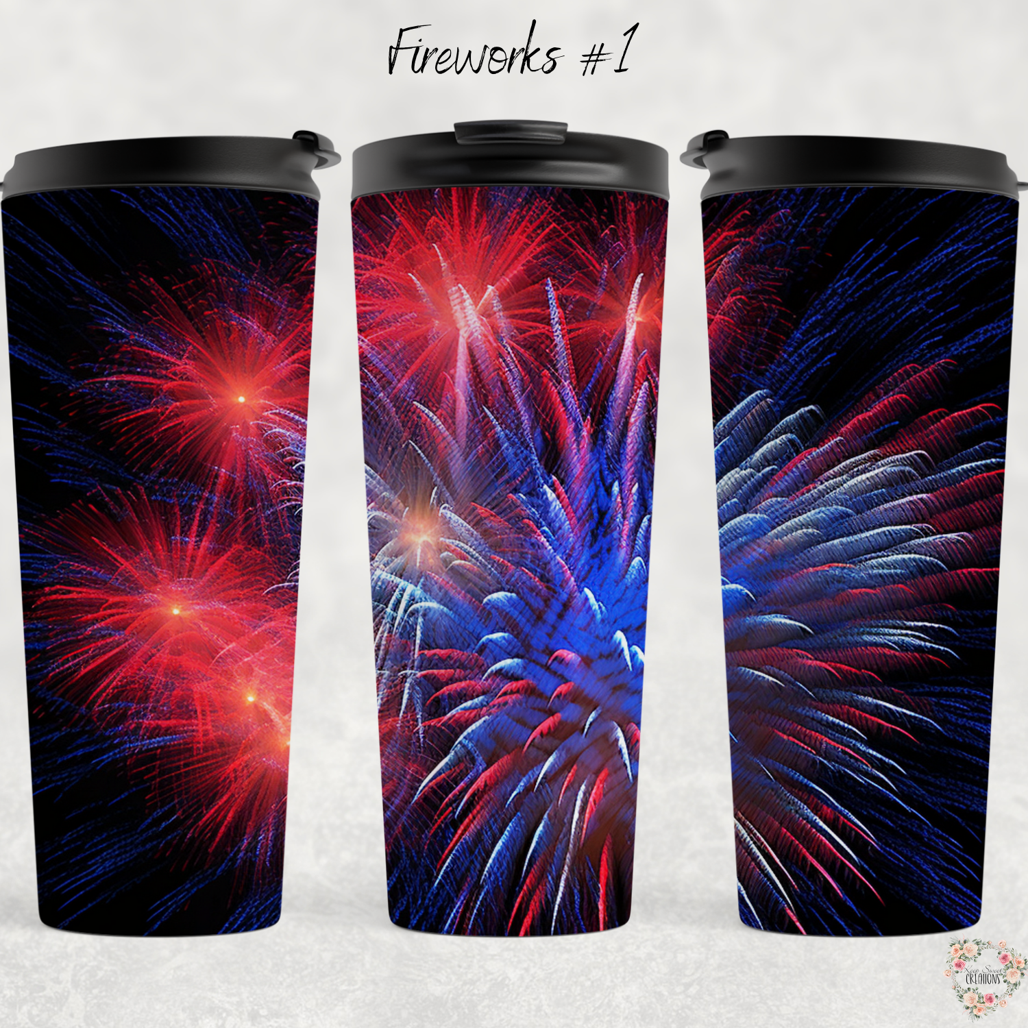 Fireworks Tumbler – Red, White & Boom (Fourth of July Design #1)