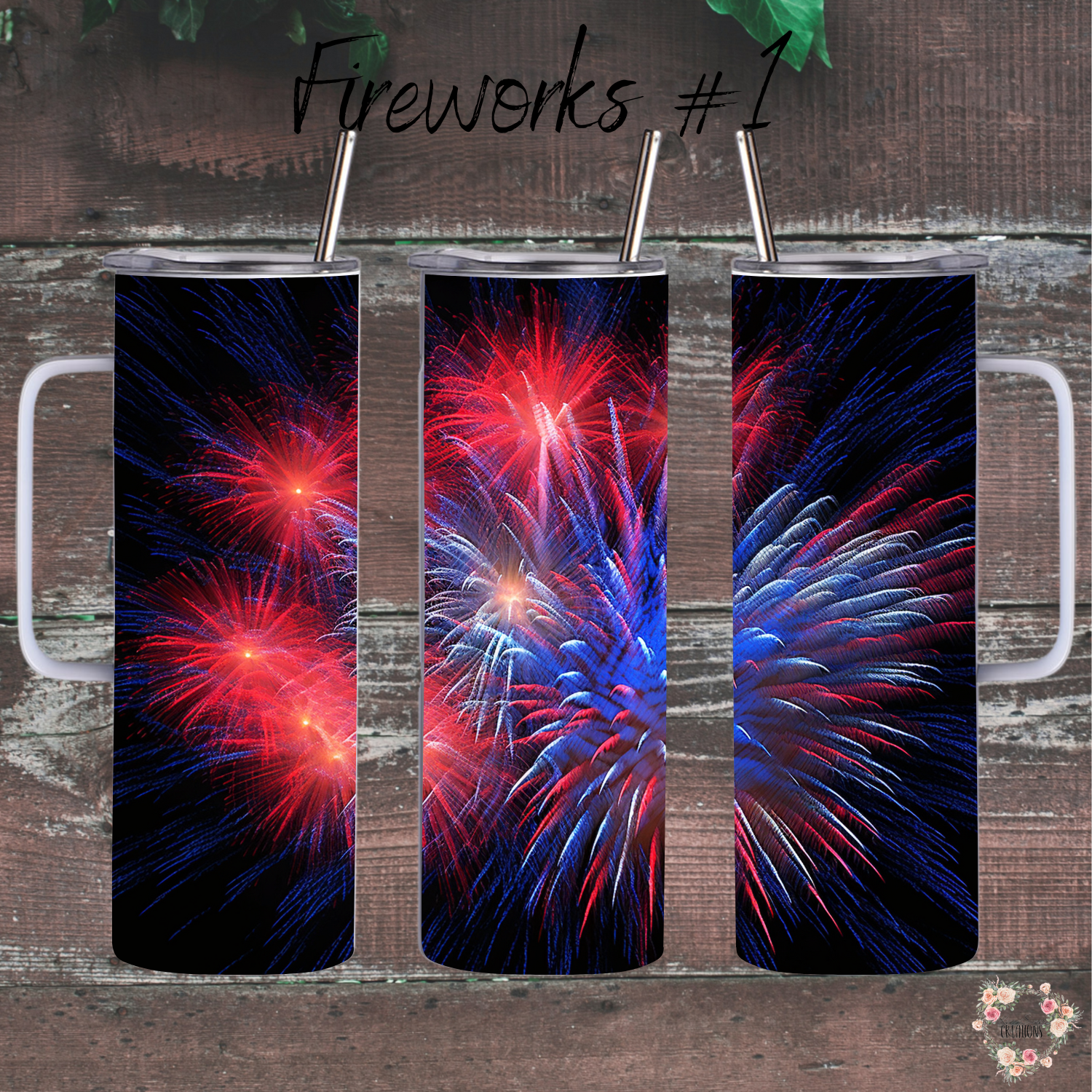 Fireworks Tumbler – Red, White & Boom (Fourth of July Design #1)