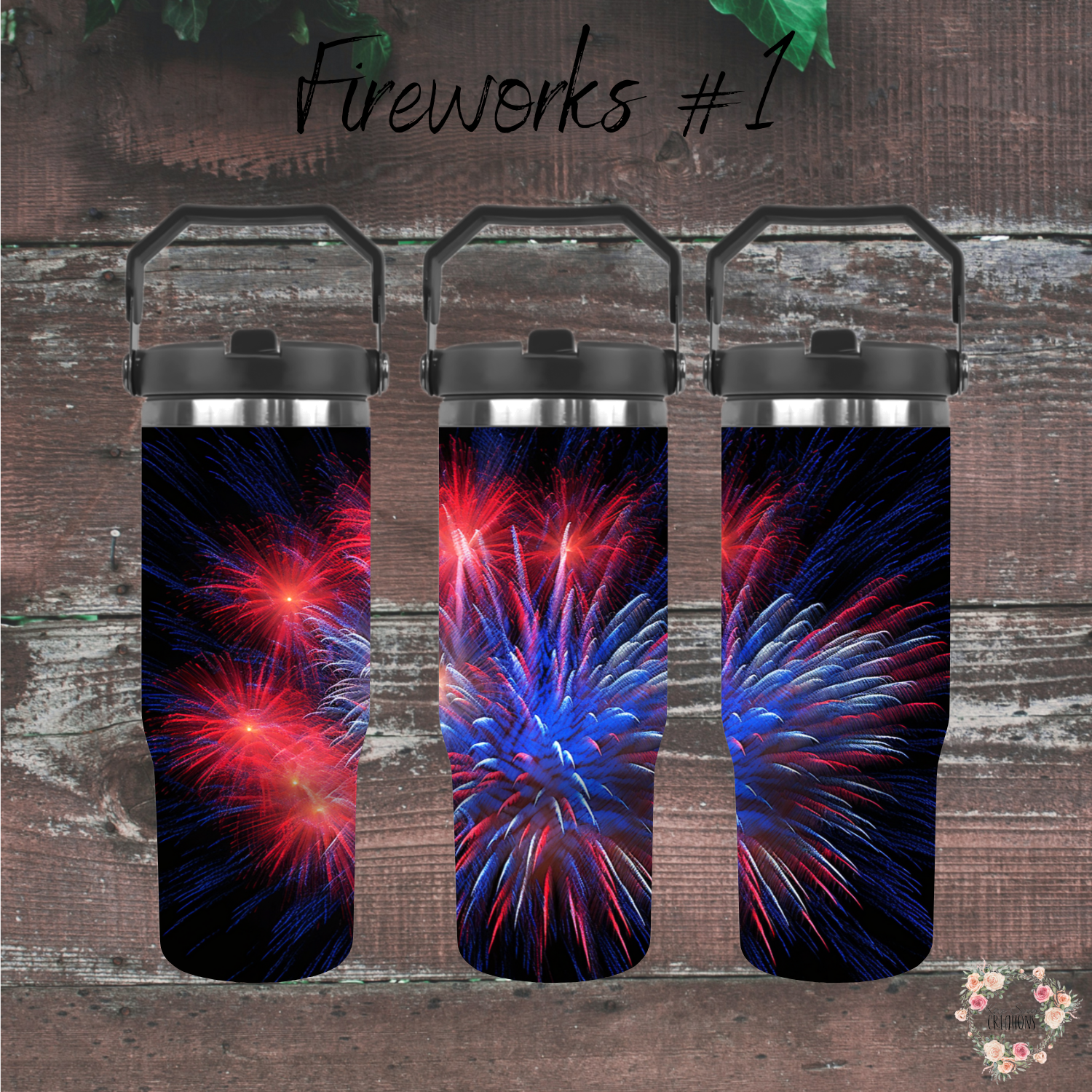 Fireworks Tumbler – Red, White & Boom (Fourth of July Design #1)
