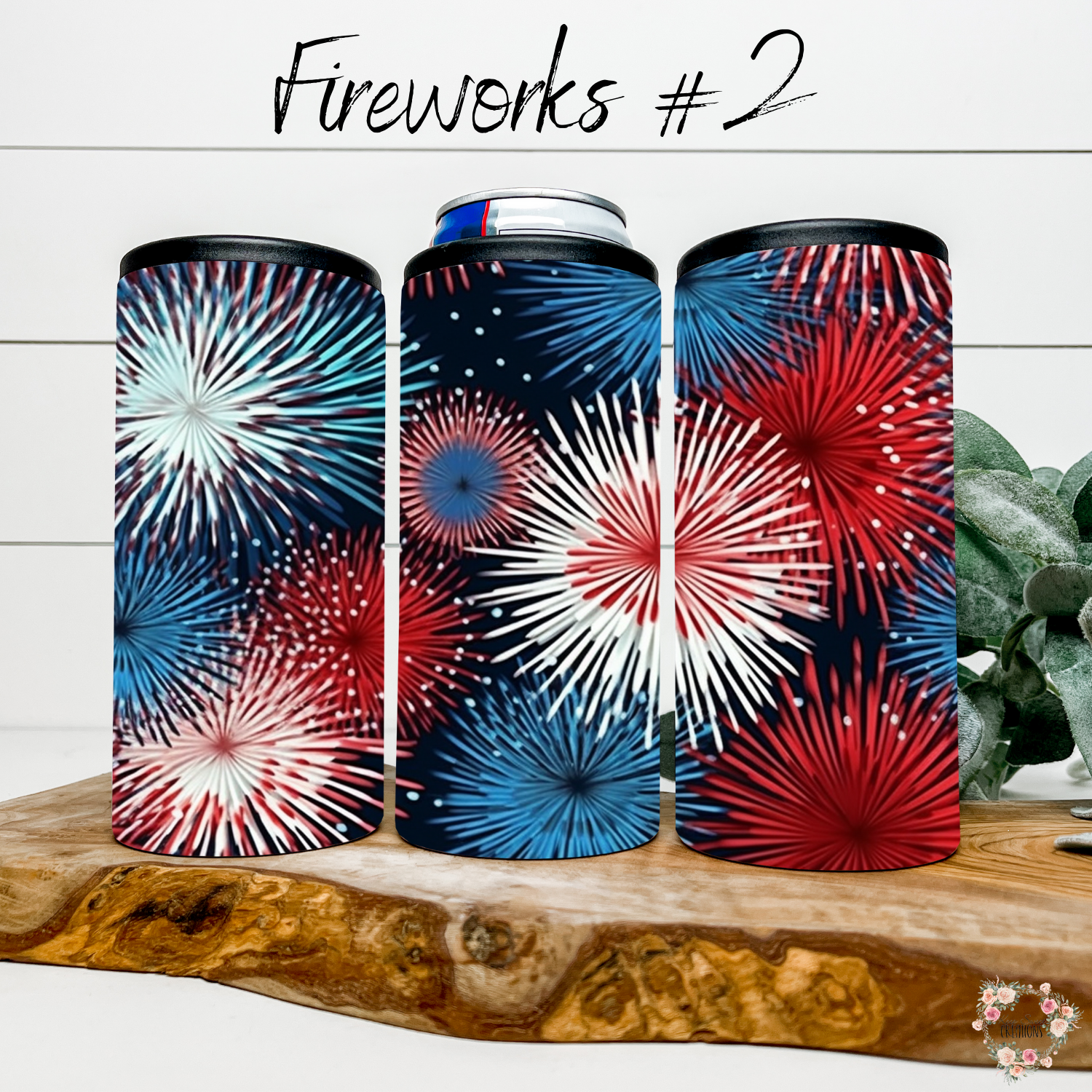 Patriotic Fireworks Tumbler – Starburst Design (Fourth of July #2)