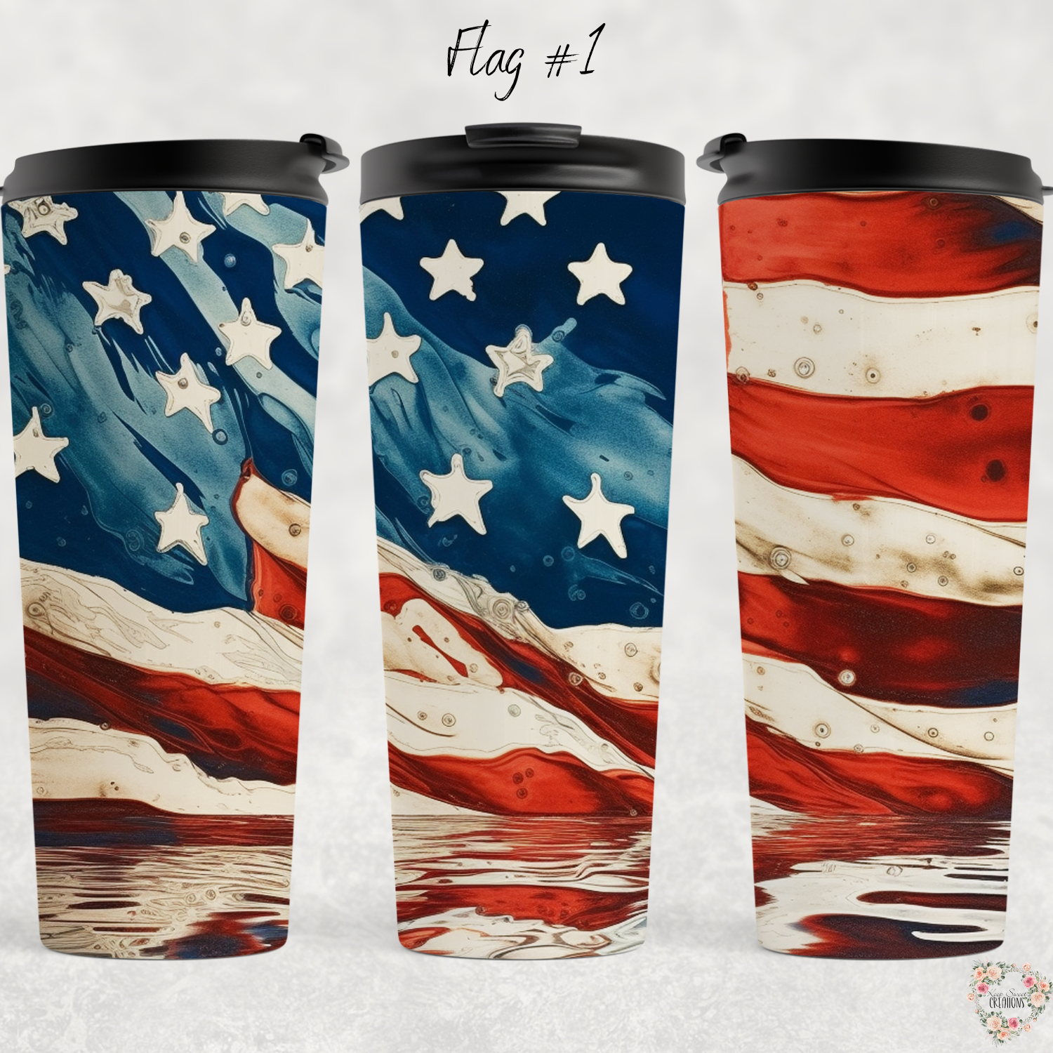 Vintage American Flag Tumbler – Distressed Patriotic Design (Flag #1)