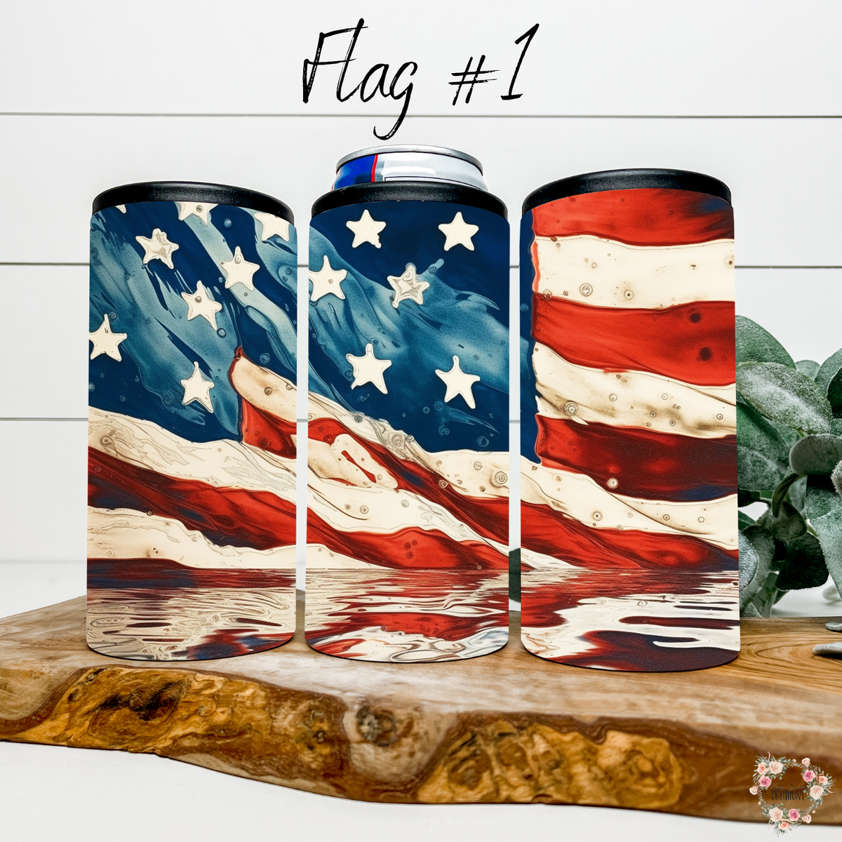 Vintage American Flag Tumbler – Distressed Patriotic Design (Flag #1)