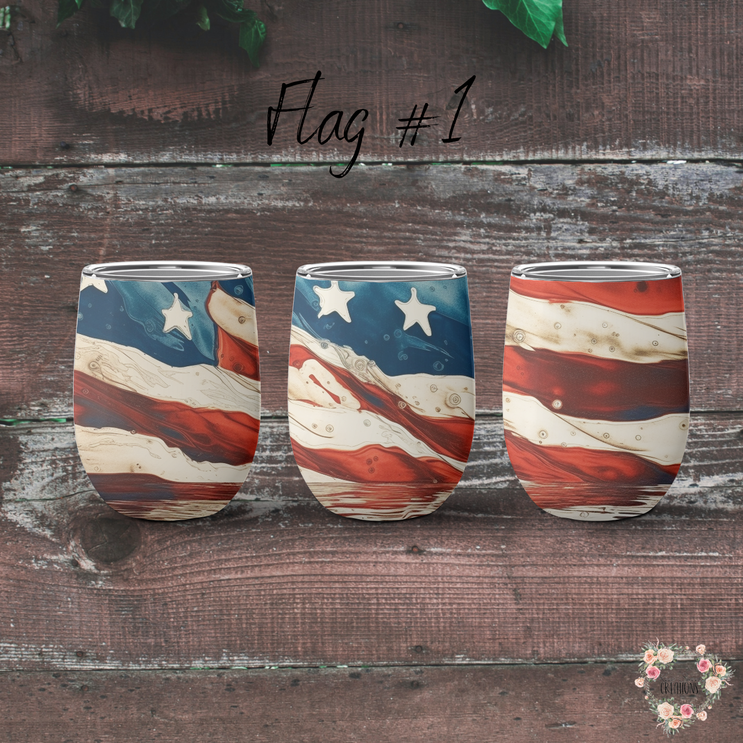 Vintage American Flag Tumbler – Distressed Patriotic Design (Flag #1)