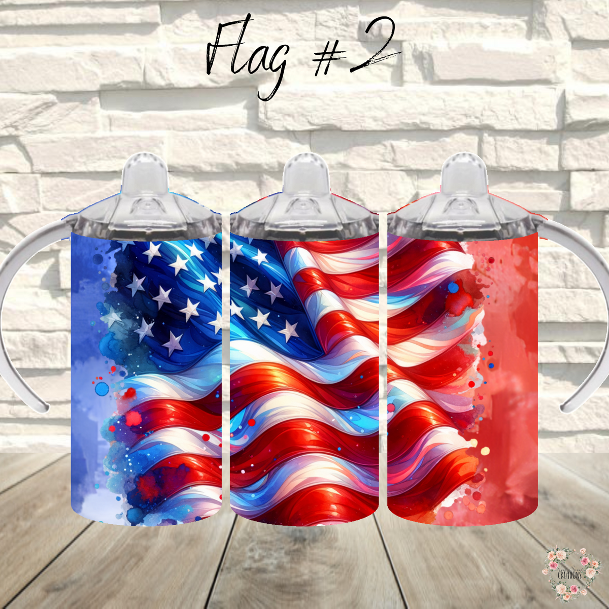 Vintage American Flag Tumbler – Distressed Patriotic Design (Flag #2)