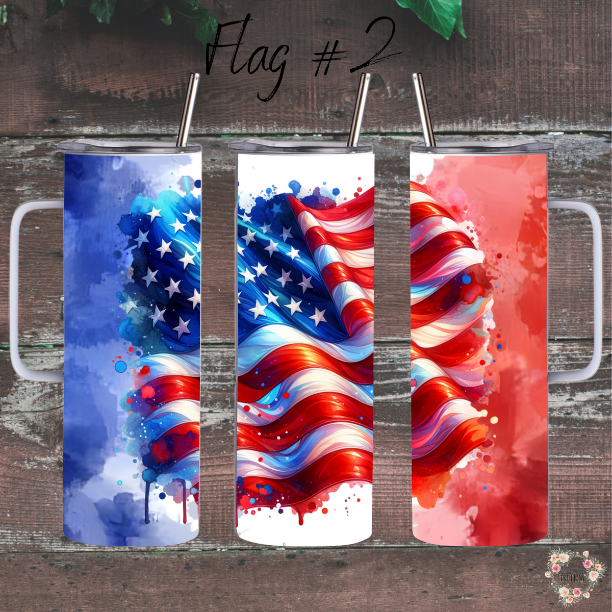 Vintage American Flag Tumbler – Distressed Patriotic Design (Flag #2)