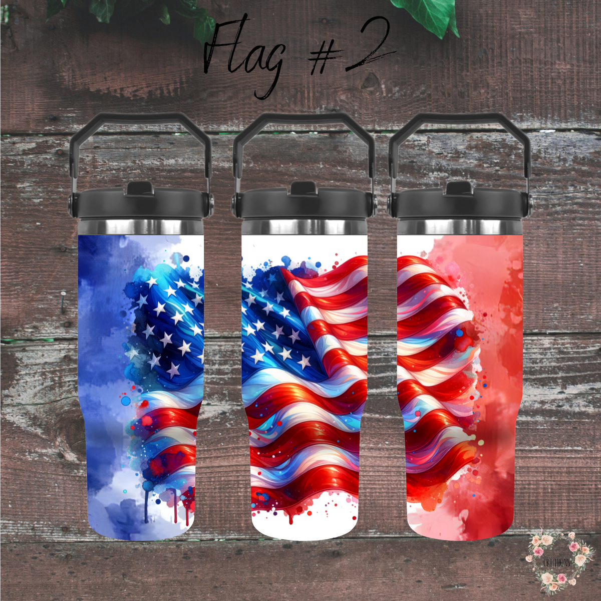 Vintage American Flag Tumbler – Distressed Patriotic Design (Flag #2)
