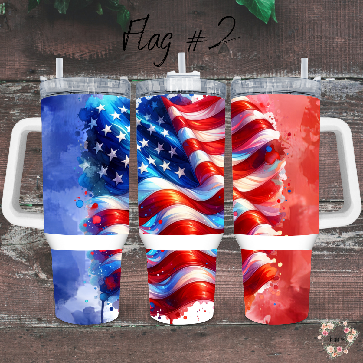 Vintage American Flag Tumbler – Distressed Patriotic Design (Flag #2)