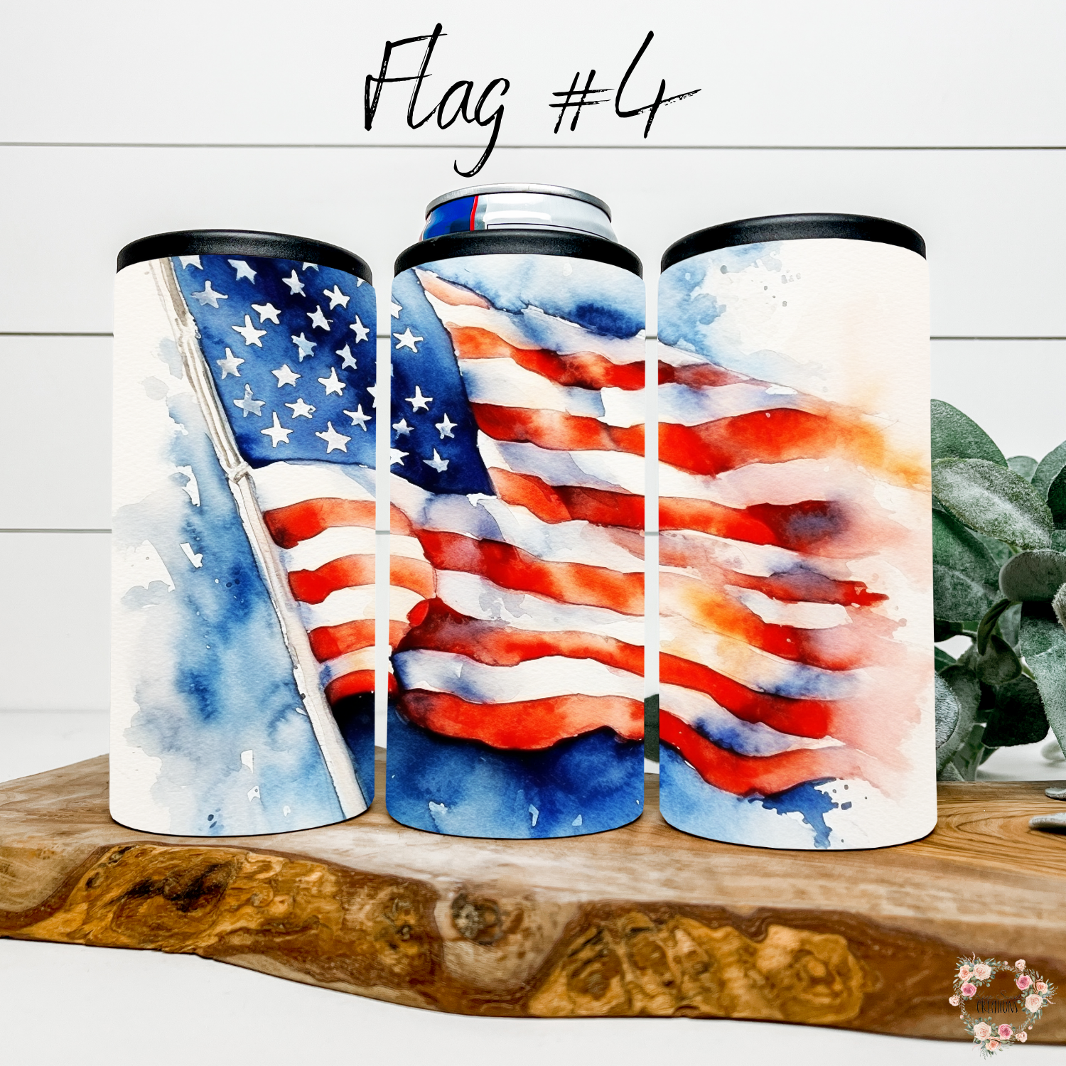 Watercolor American Flag Tumbler – Soft Patriotic Pride (Flag #4)