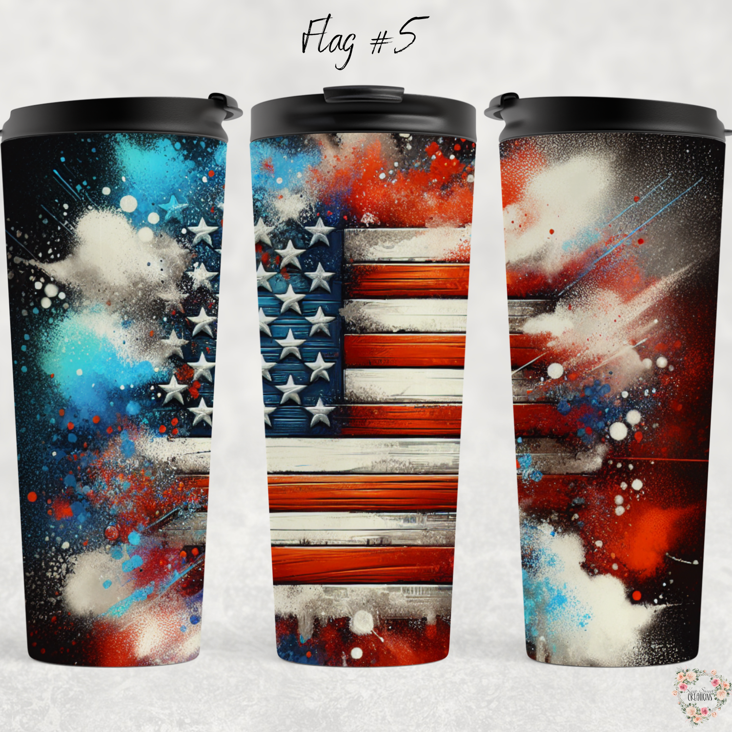Fireworks & Flag Tumbler – Patriotic Celebration Vibes (Flag #5)
