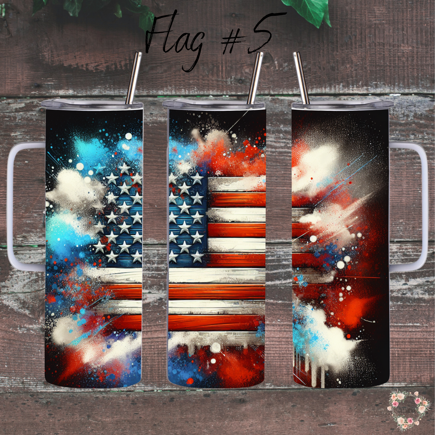 Fireworks & Flag Tumbler – Patriotic Celebration Vibes (Flag #5)