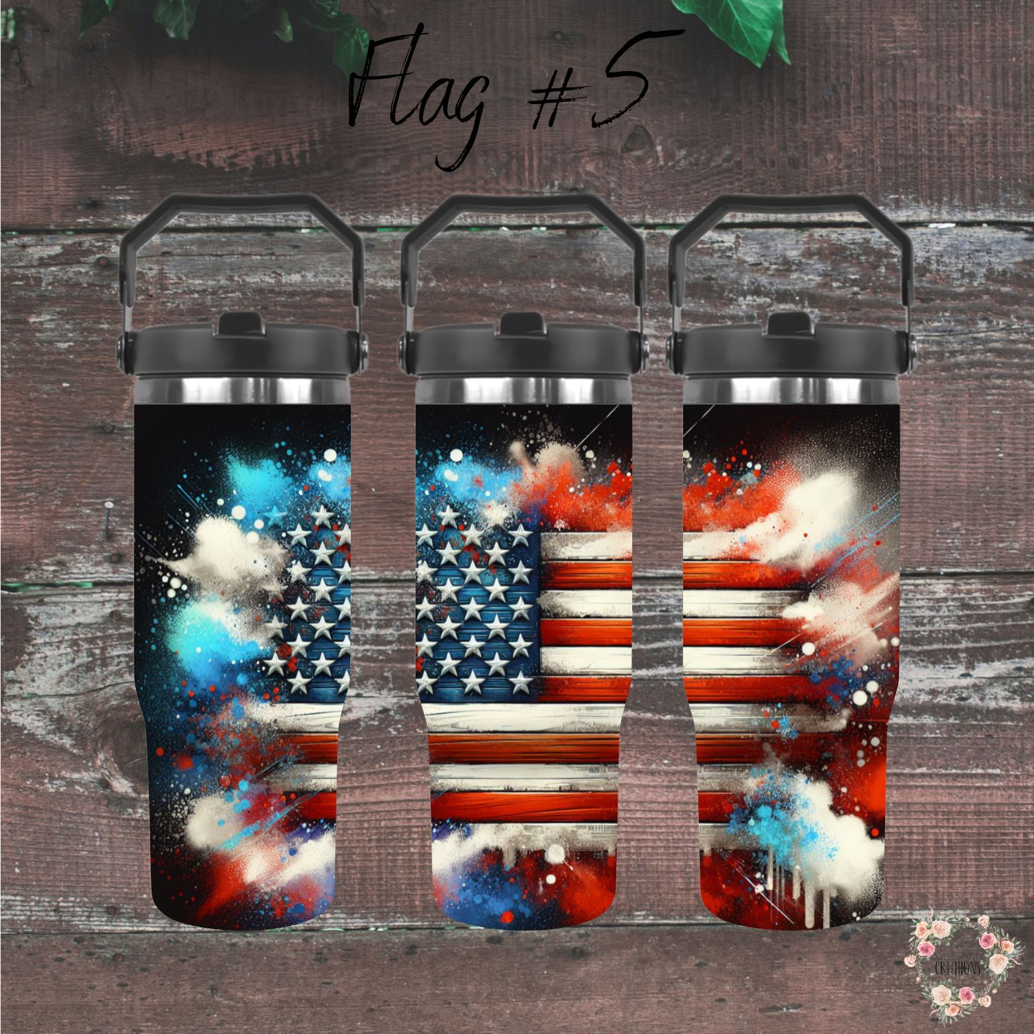 Fireworks & Flag Tumbler – Patriotic Celebration Vibes (Flag #5)