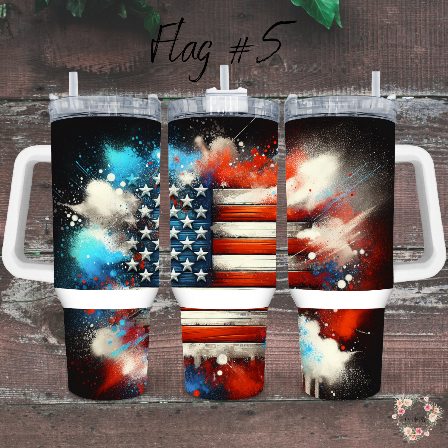 Fireworks & Flag Tumbler – Patriotic Celebration Vibes (Flag #5)