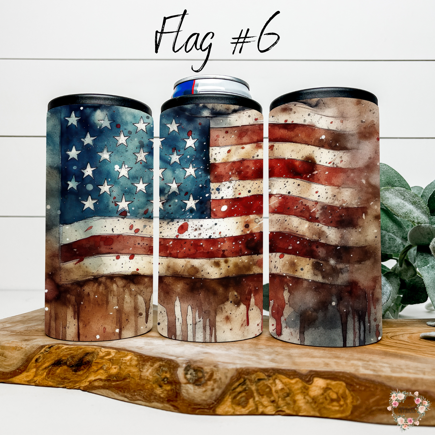 Rustic Barn Wood American Flag Tumbler – Patriotic Country Charm (Flag #6)