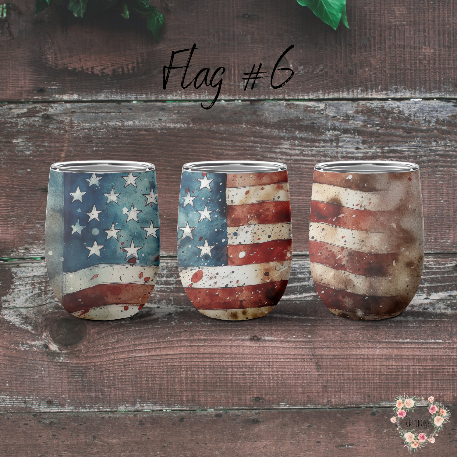 Rustic Barn Wood American Flag Tumbler – Patriotic Country Charm (Flag #6)