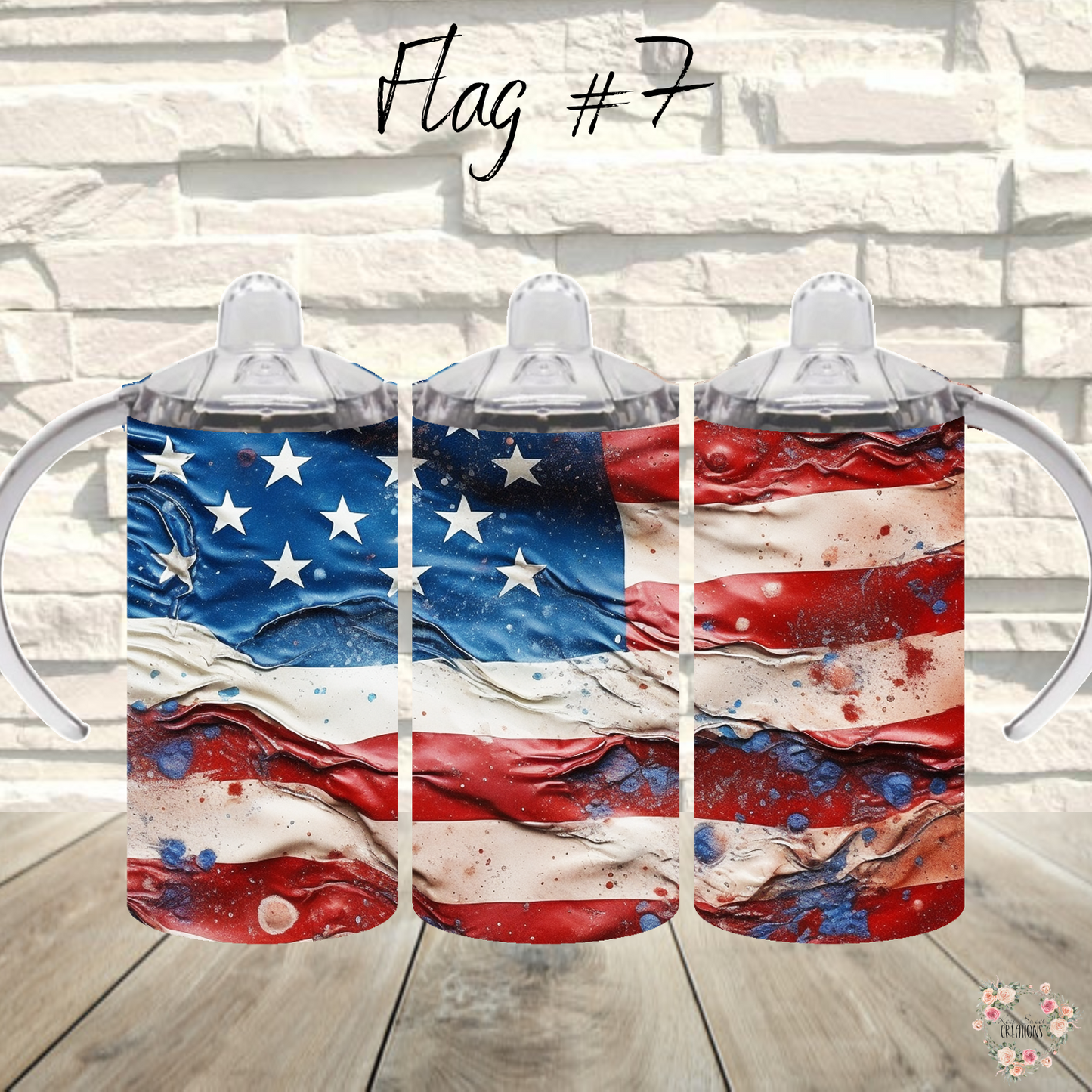 Distressed American Flag Tumbler – Strength & Resilience Design (Flag #7)
