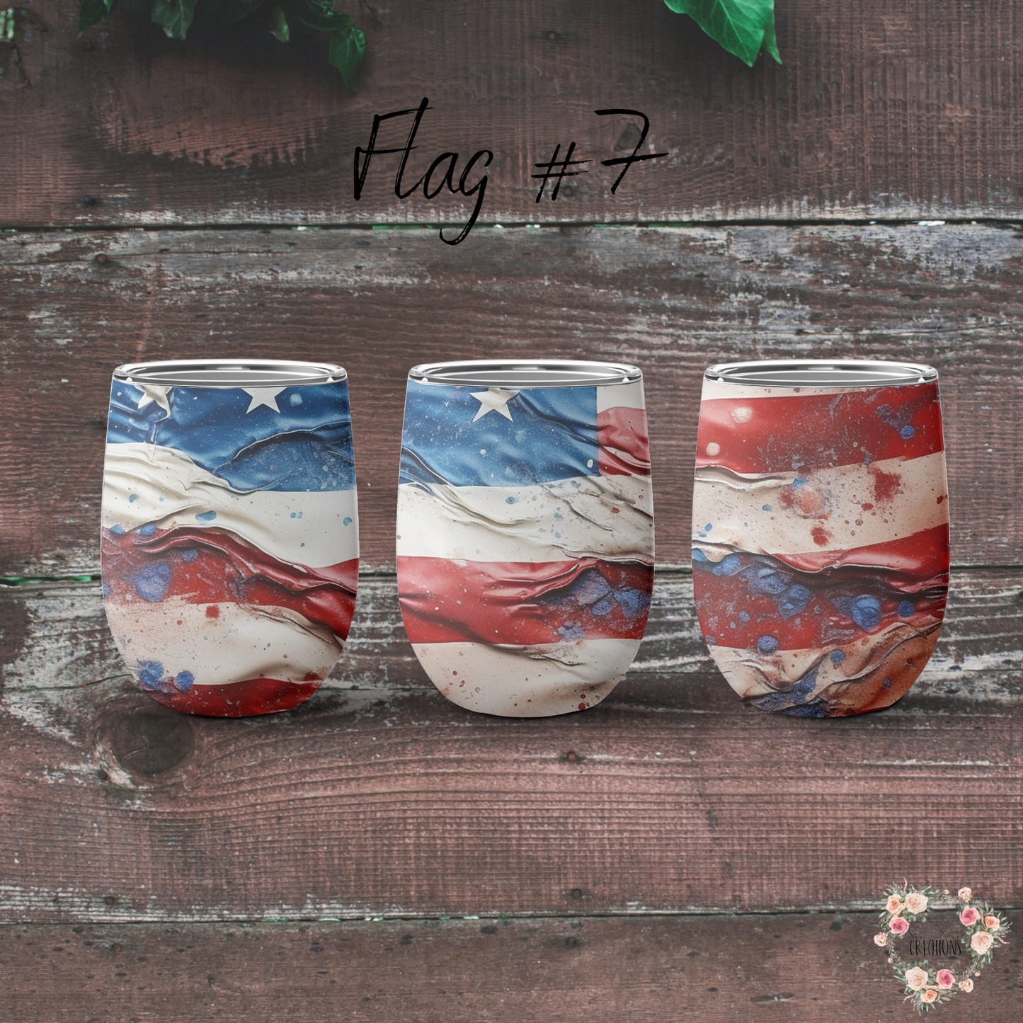 Distressed American Flag Tumbler – Strength & Resilience Design (Flag #7)