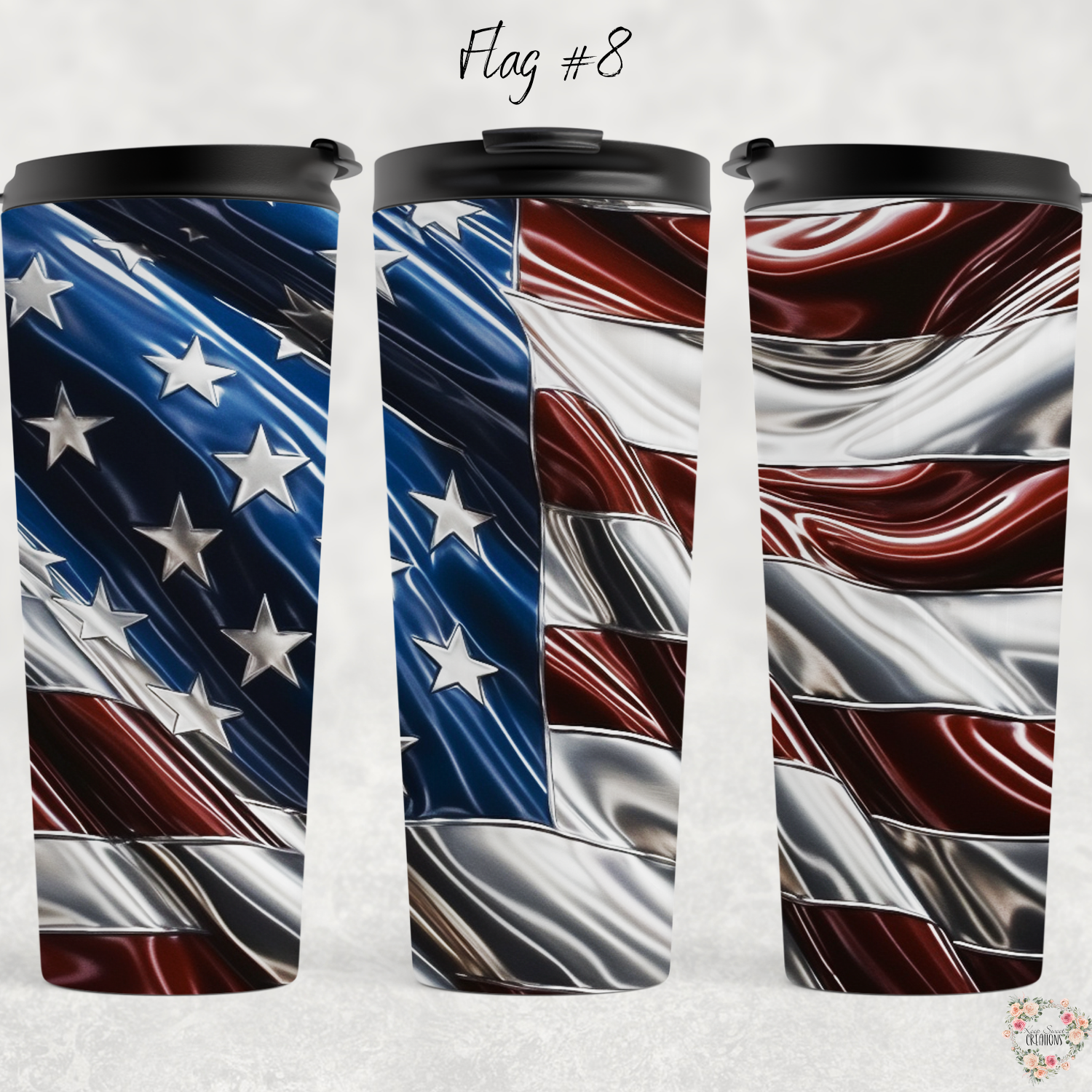Bright & Bold American Flag Tumbler – Crisp Patriotic Design (Flag #8)