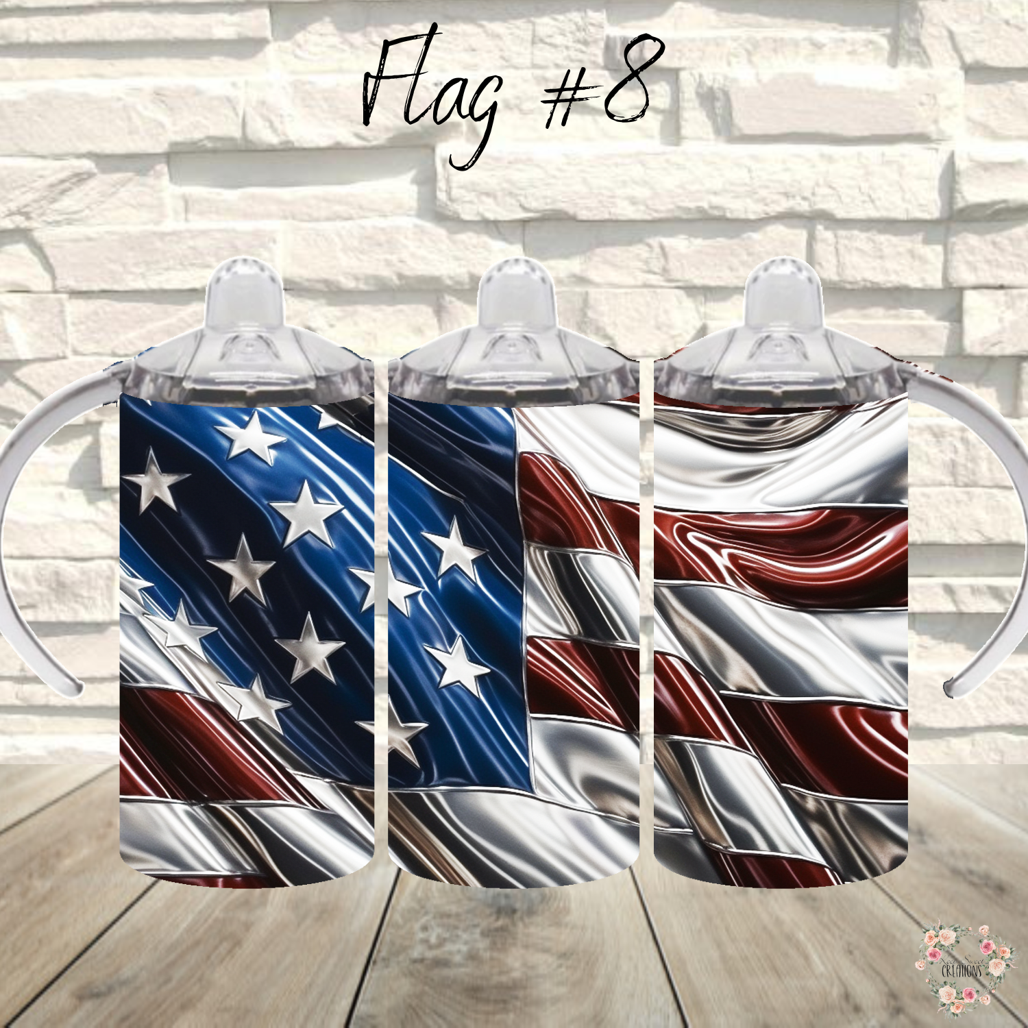 Bright & Bold American Flag Tumbler – Crisp Patriotic Design (Flag #8)