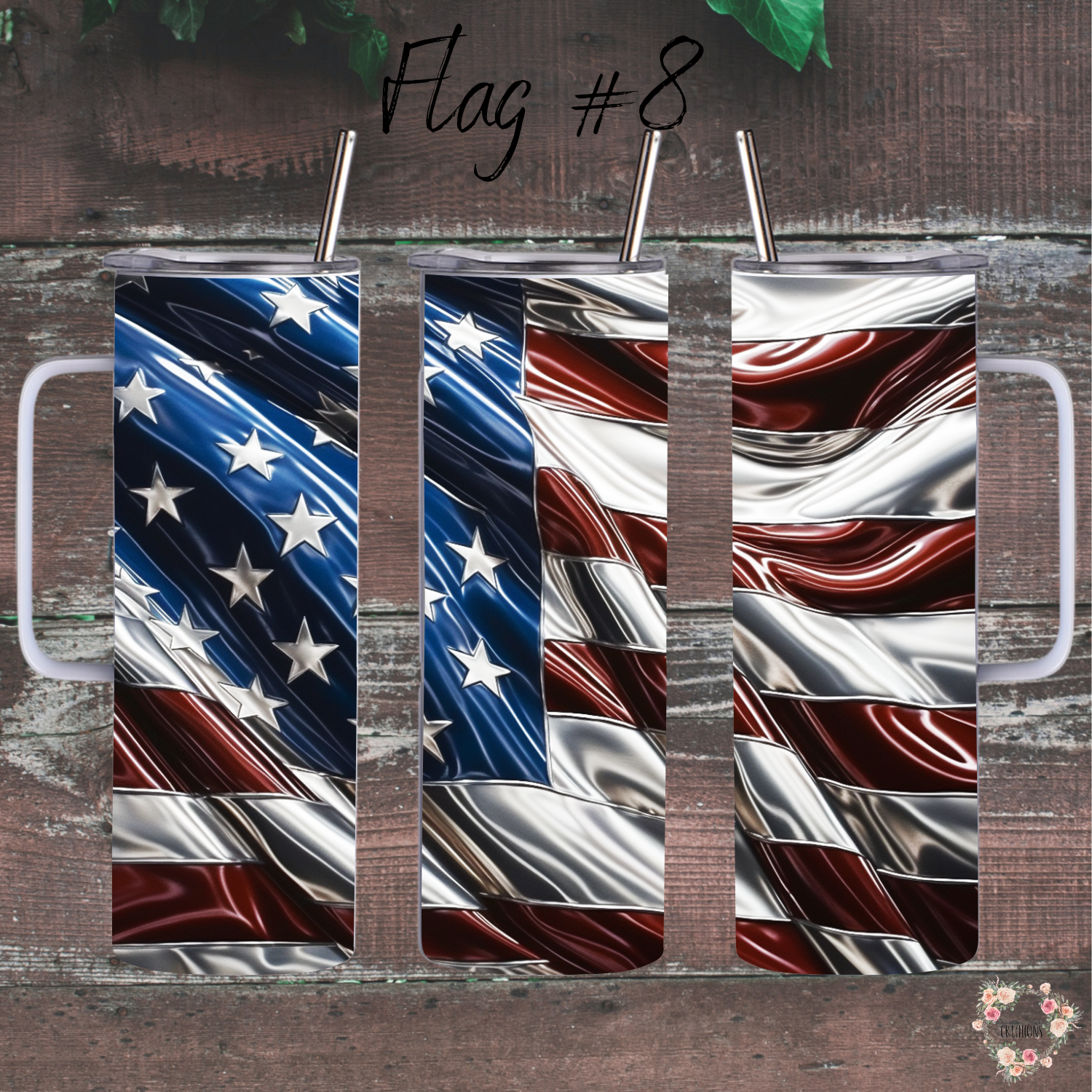 Bright & Bold American Flag Tumbler – Crisp Patriotic Design (Flag #8)