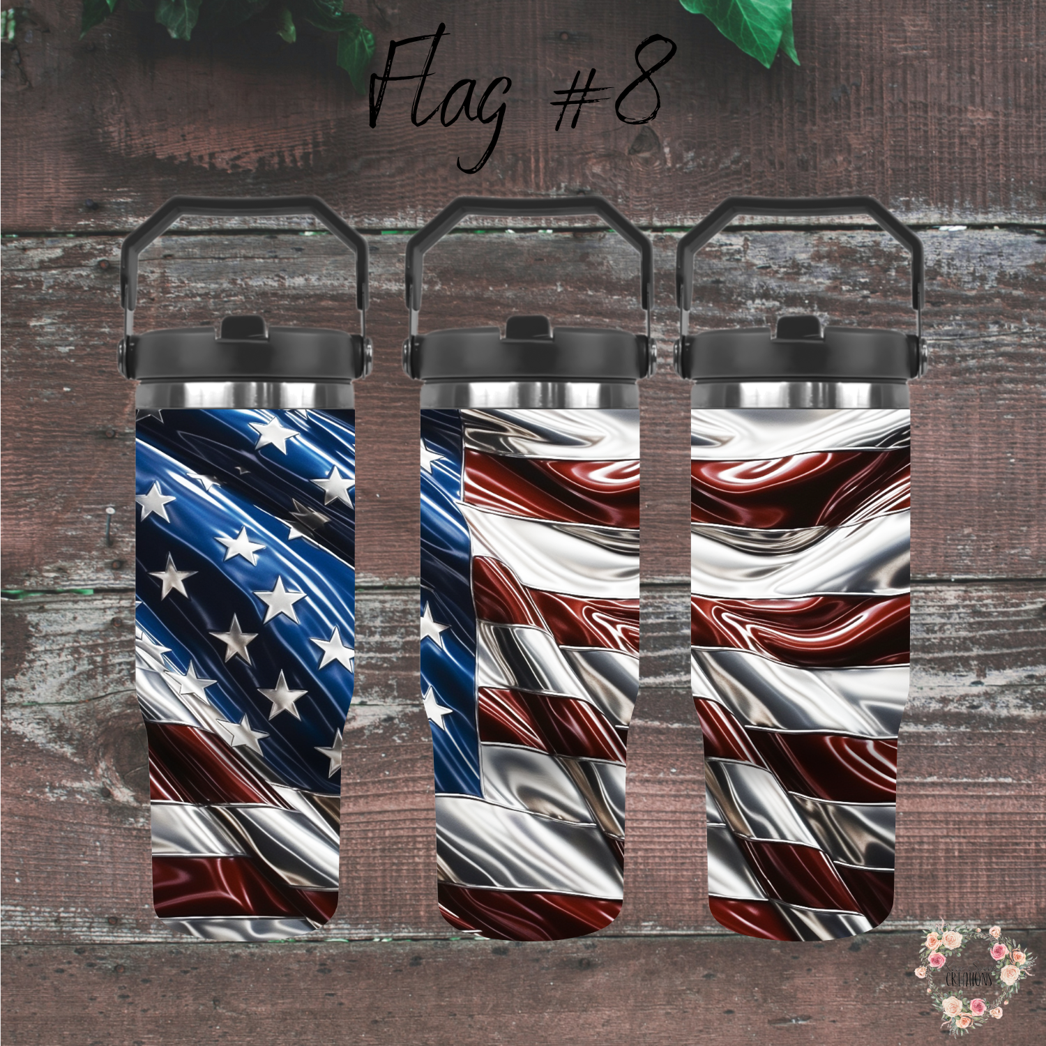 Bright & Bold American Flag Tumbler – Crisp Patriotic Design (Flag #8)