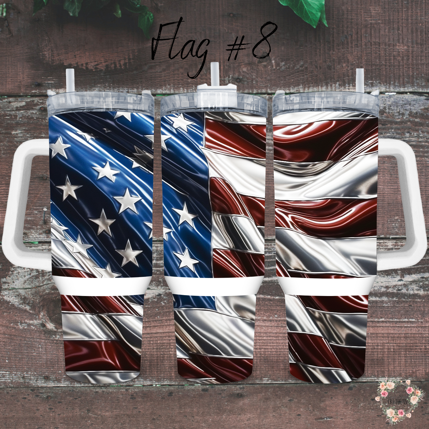 Bright & Bold American Flag Tumbler – Crisp Patriotic Design (Flag #8)