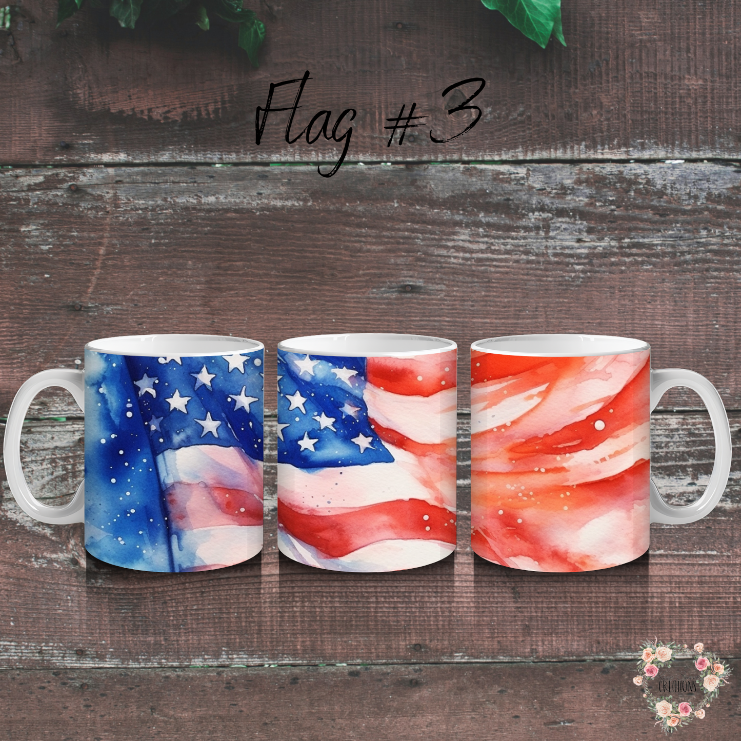 Flowing American Flag Tumbler – Patriotic Waving Flag Design (Flag #3)