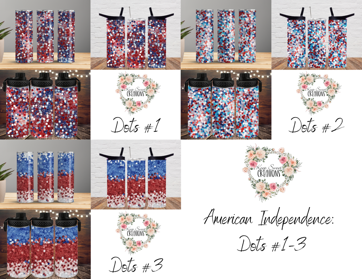 American Independence: Glitter, Stain glass and Dots