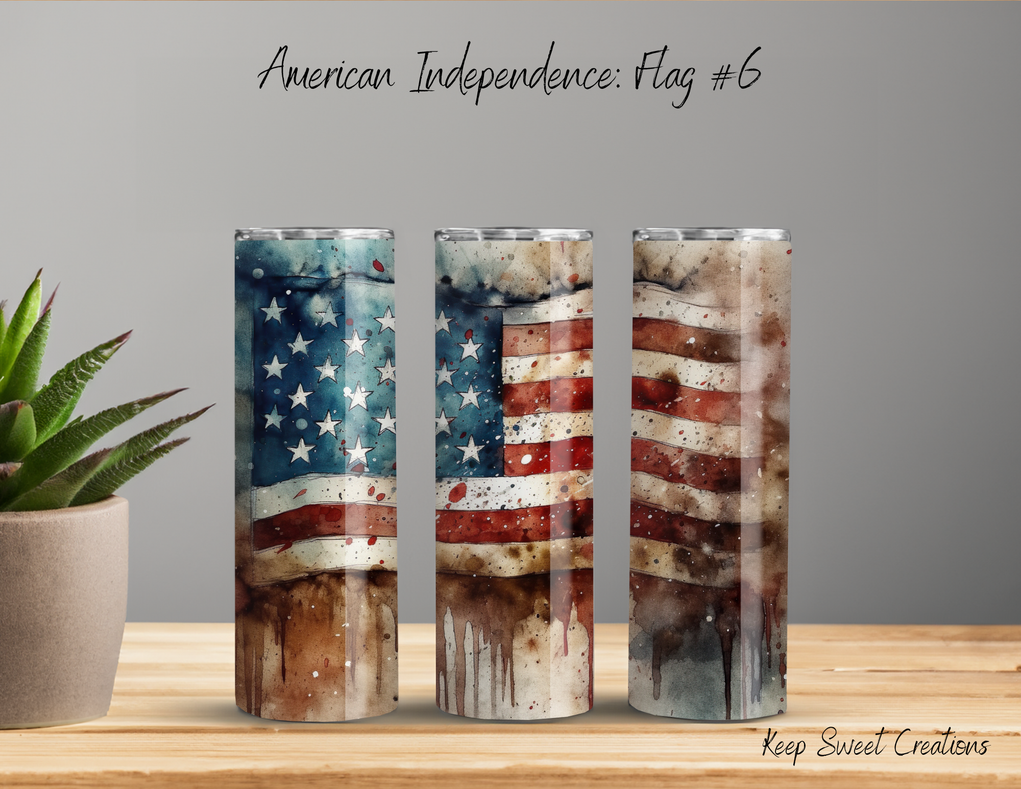 Rustic Barn Wood American Flag Tumbler – Patriotic Country Charm (Flag #6)