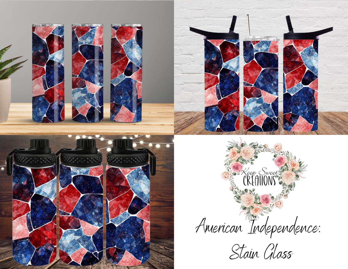 American Independence: Glitter, Stain glass and Dots