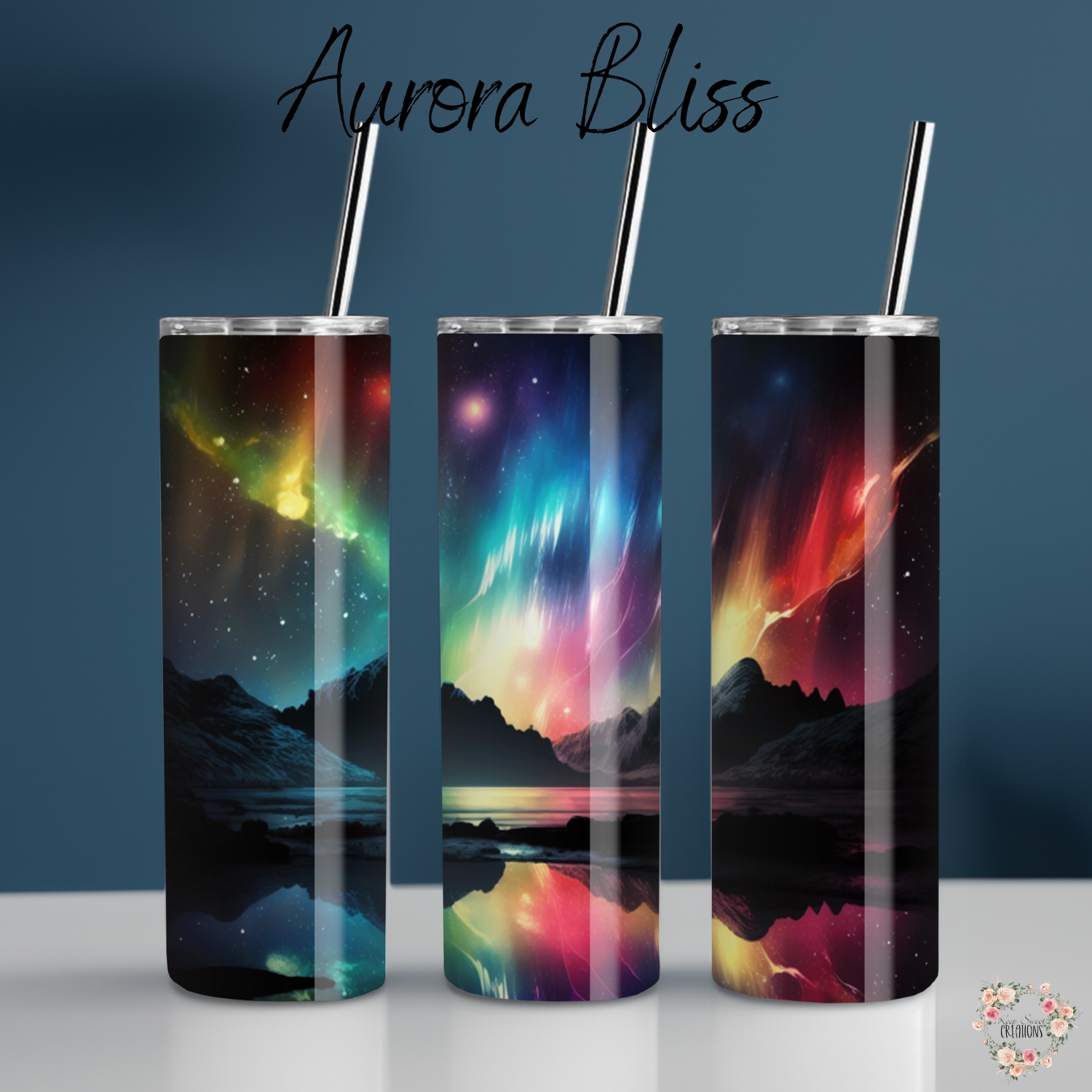 Northern Lights Collection – Aurora Bliss Sublimation Tumblers | Cosmic & Celestial Insulated Drinkware